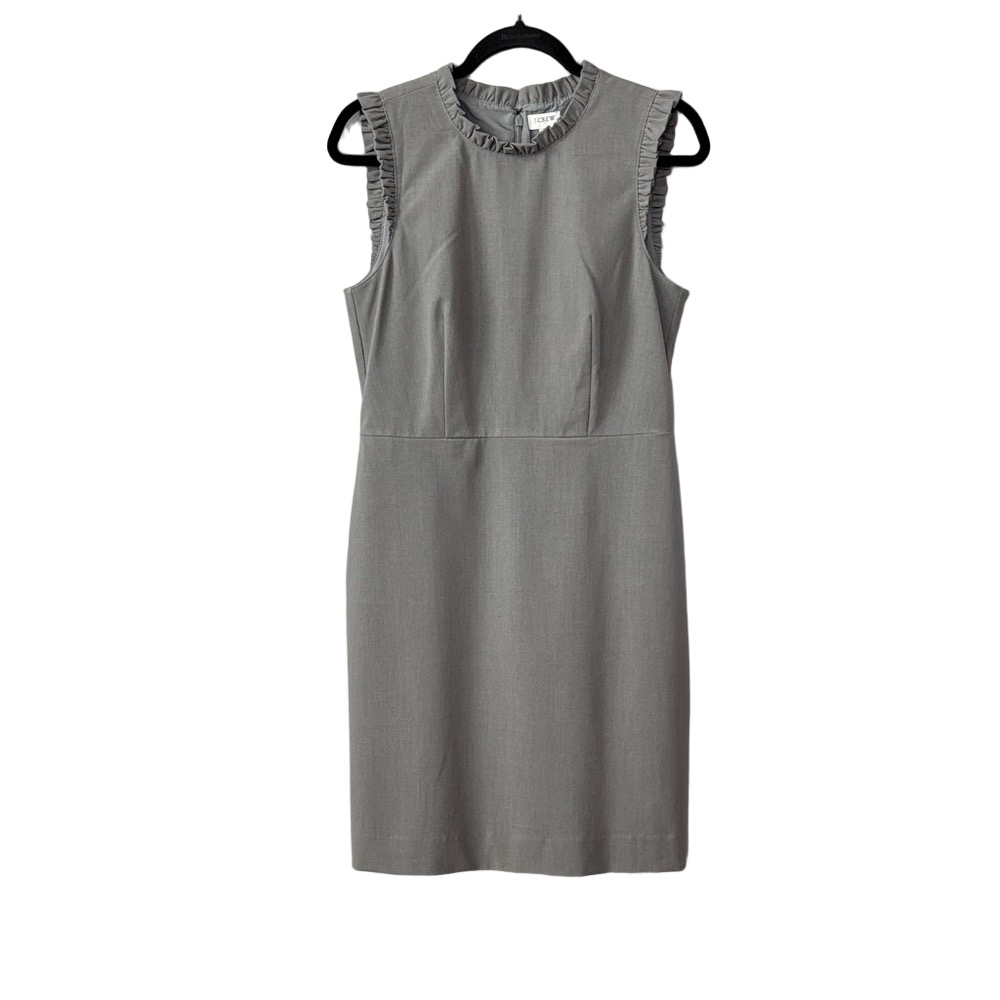J. Crew Gray Ruffle-Sleeve Mini Dress size 8